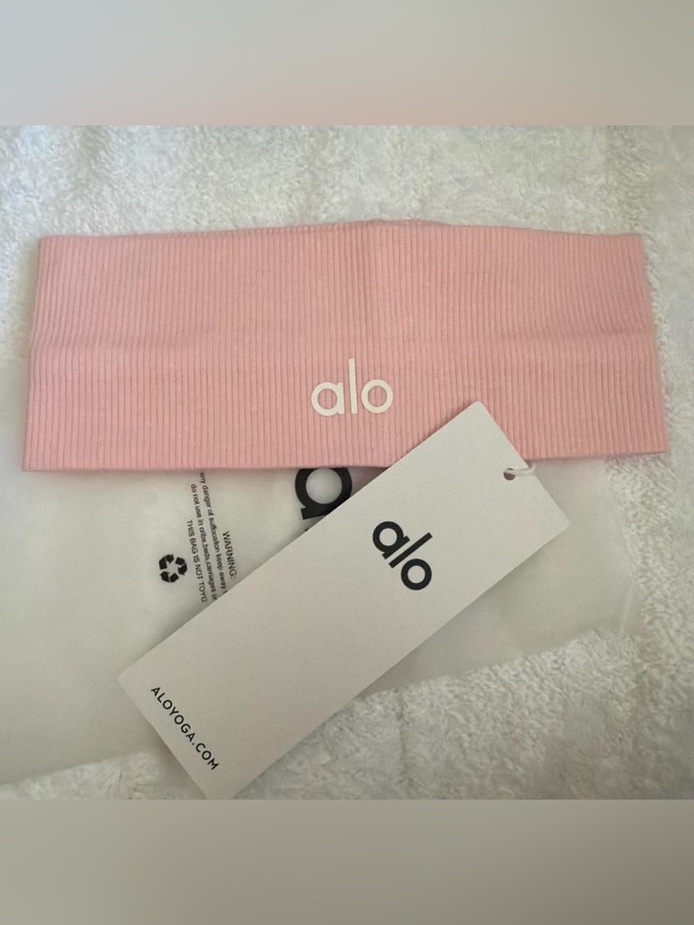 ALO Yoga Light Pink Ribbed Headband